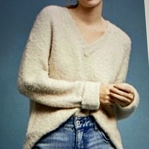Anthropologie Sweater Merino Wool Alpaca Blend V-Neck Women’s XS - Picture 1 of 6